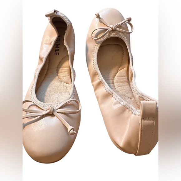 NEW Women's Foldable Ballet Flats Bowknot Round Toe - Tan Size 8.5 - Picture 6 of 12